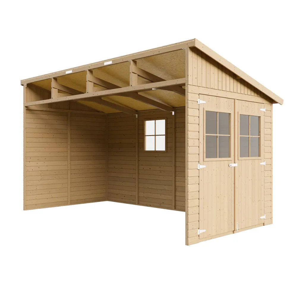 Gerätehaus Edda M340 – Gartenhaus Holz 201 x 395 cm – 8 m2