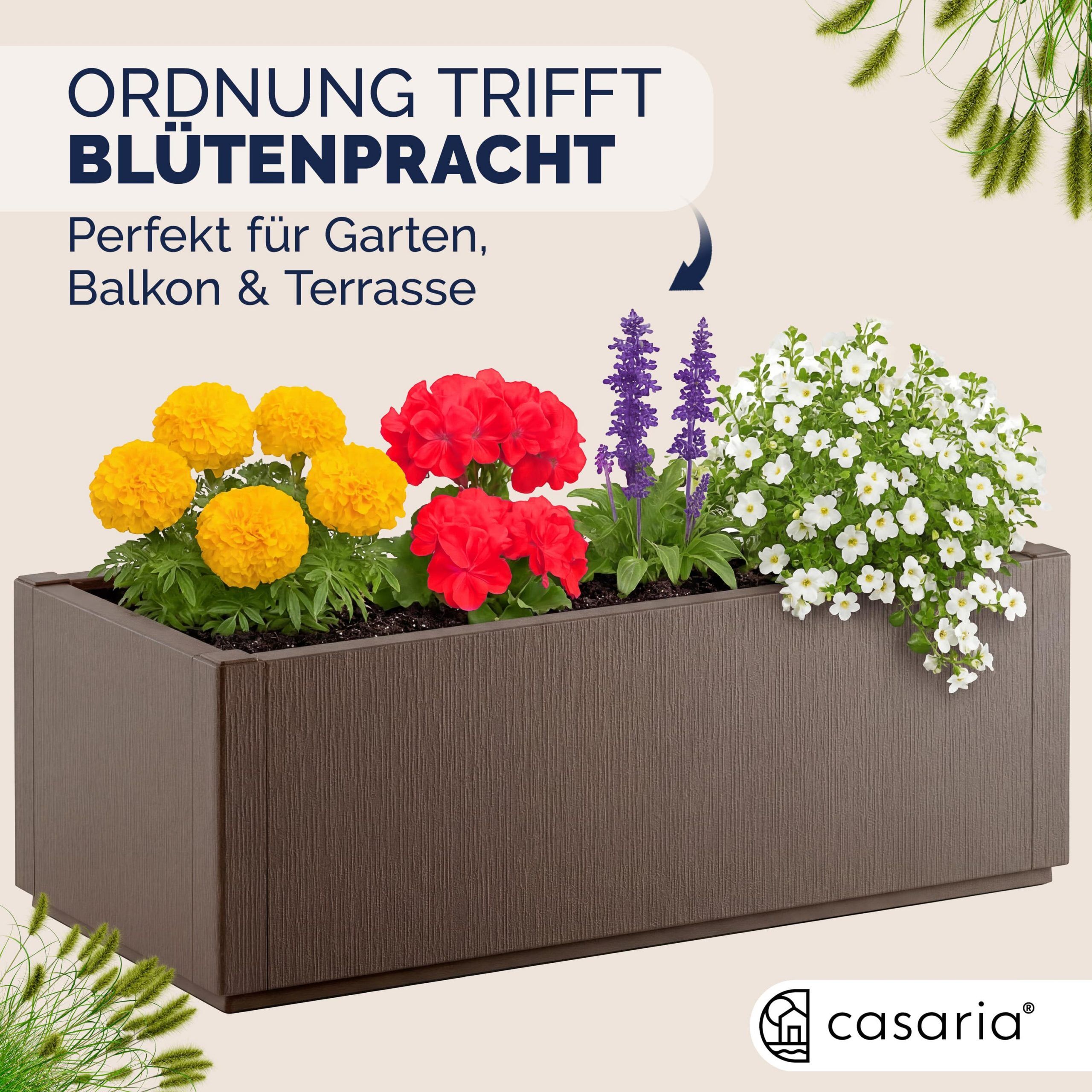Blumentopf Ethica Braun Kunststoff 80x36x36cm
