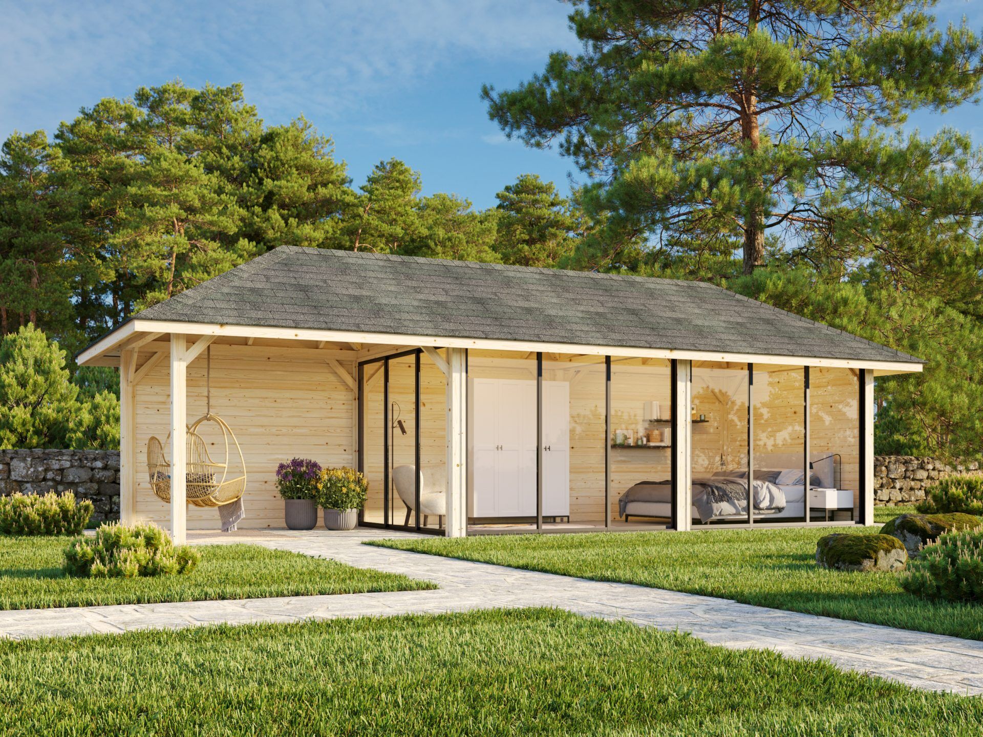 Palmako Pavillon Bianca 24,9 m2 Set 217 Slide