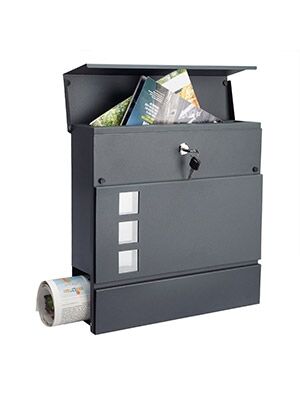 Designer Briefkasten mit Sichtfenster Anthrazit