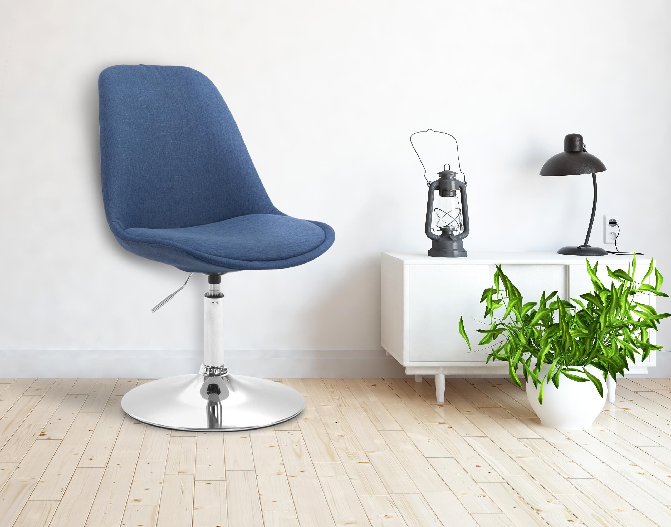 Stuhl Maverick C Stoff, blau
