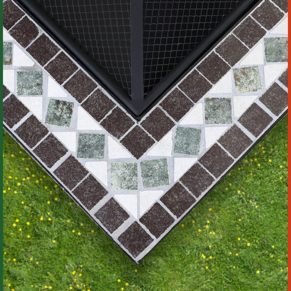 Feuerschale Mosaik Runedak Stahl 76x76cm