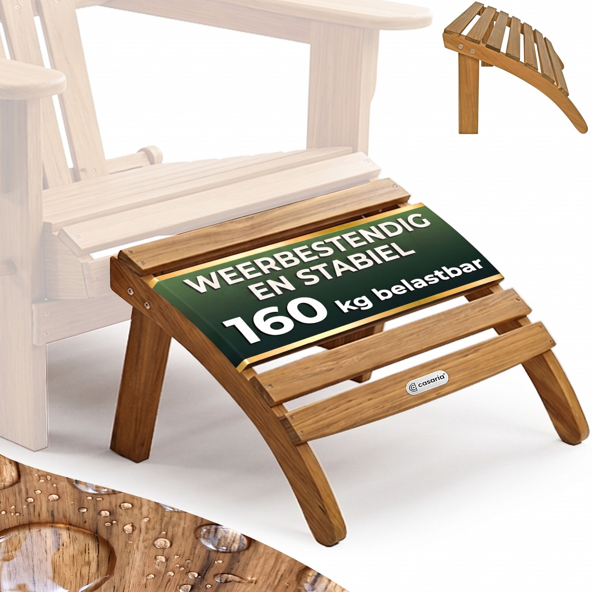 Fußstütze Akazienholz für Adirondack Gartenstuhl