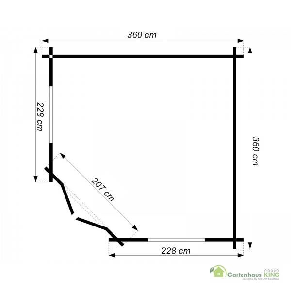 5 Eck Gartenhaus Norwegen 27 - 40020 Grundriss