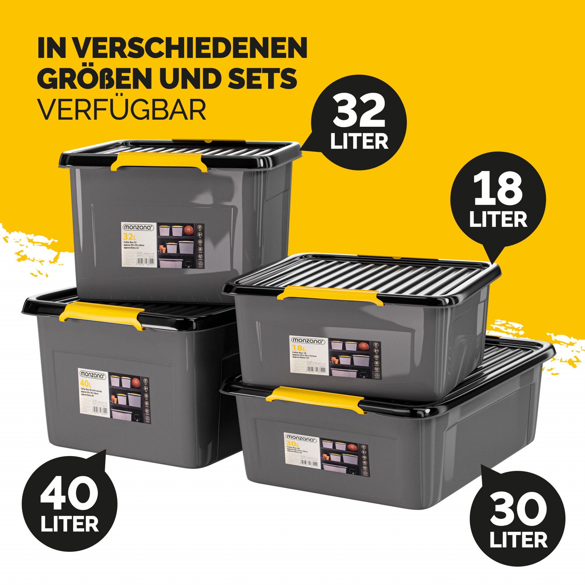 Aufbewahrungsbox Grau/Anthrazit 39x39x16cm stapelbar
