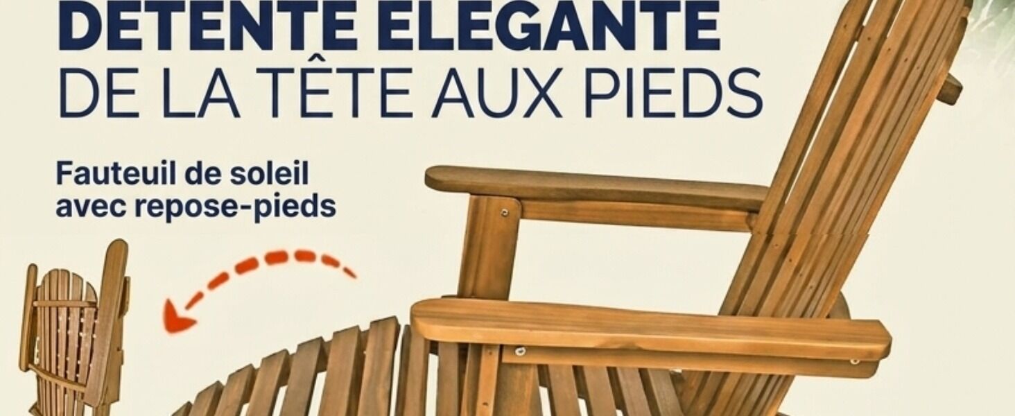 Sonnenstuhl Adirondack Akazienholz inkl Fußstütze