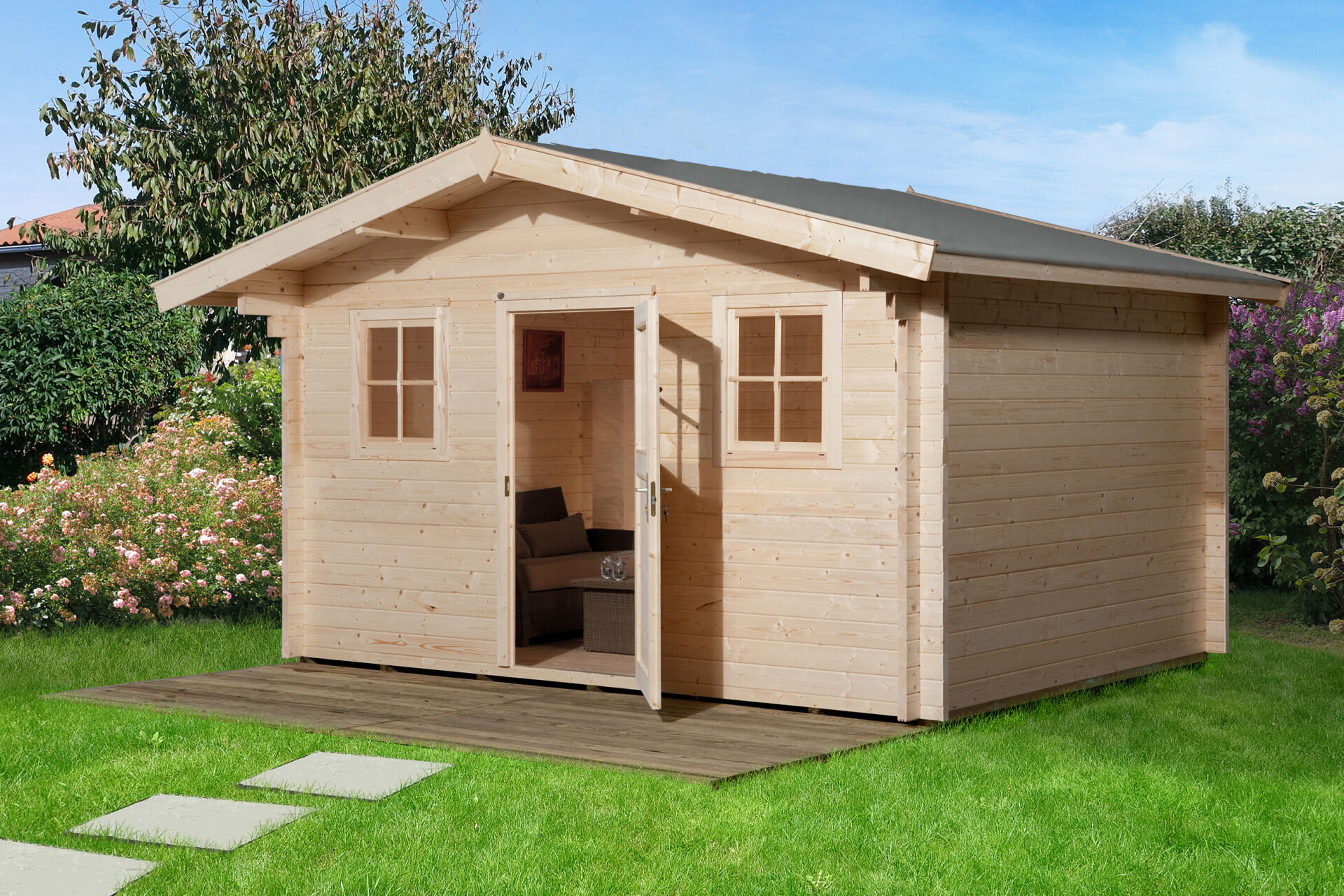 weka Weekendhaus 138 Gartenhaus 4,5x4,5m