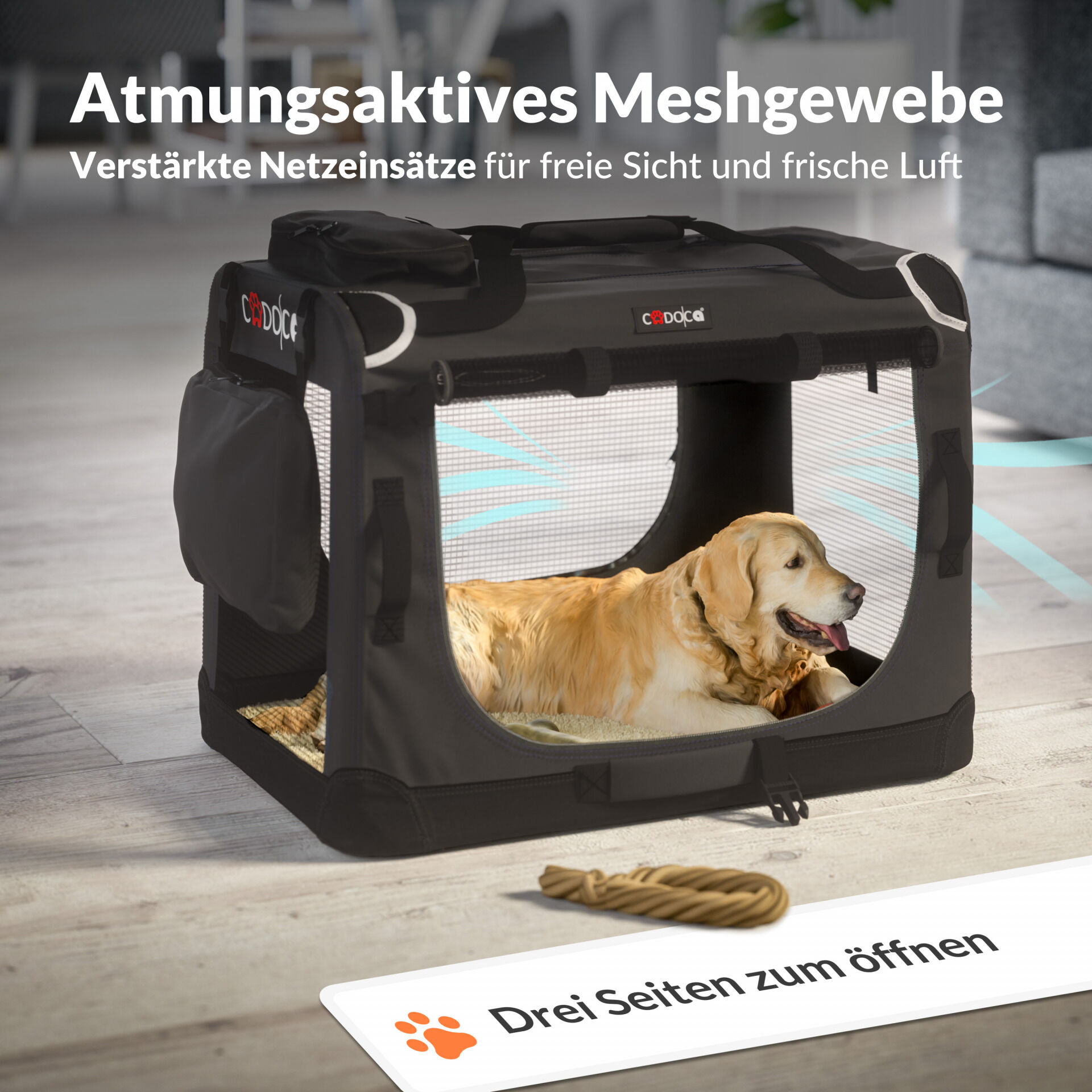 Hundebox faltbar M 60x42x44cm Anthrazit