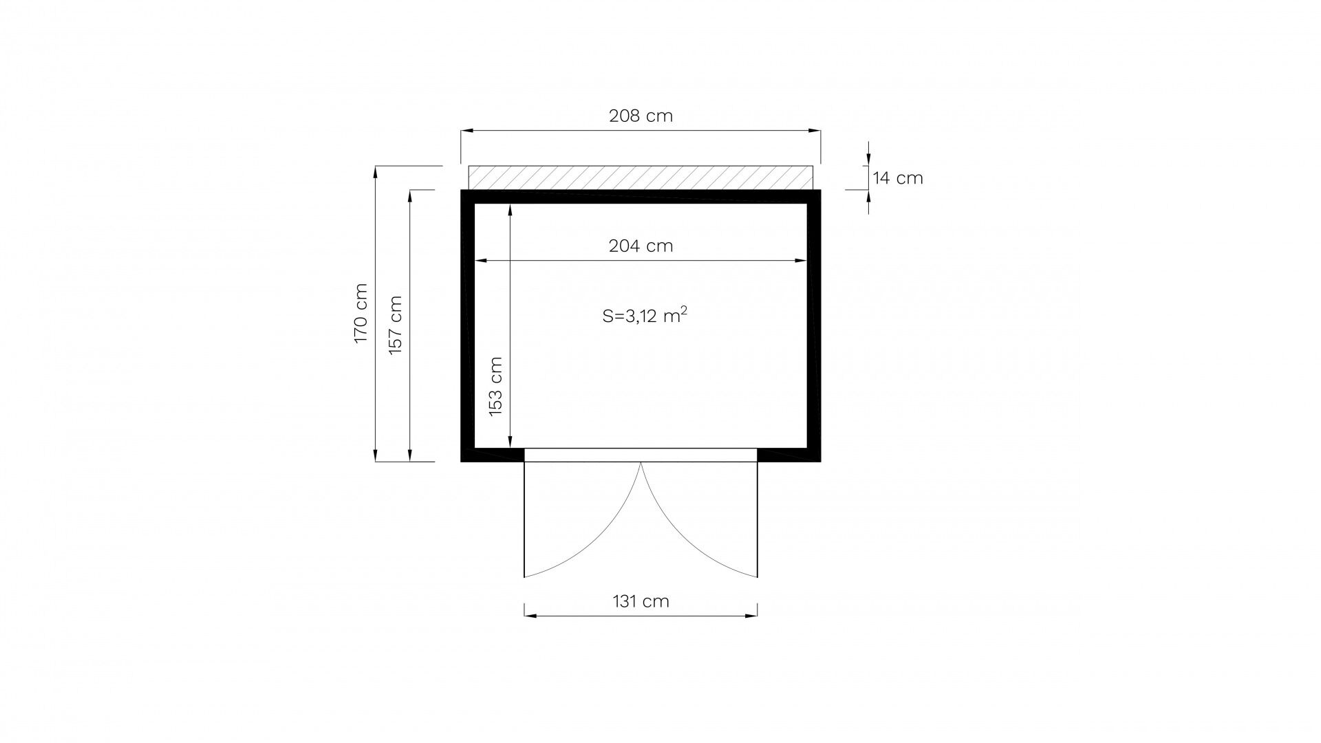 Gerätehaus Holz Box 2 hellgrau 207 x 156 cm