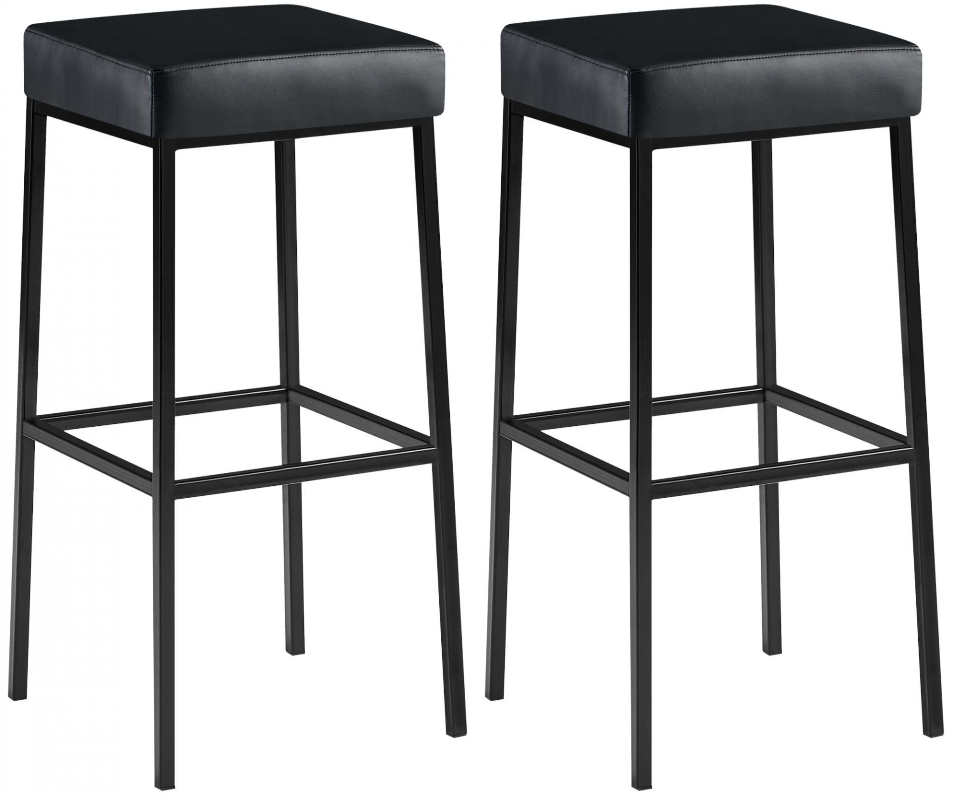 2er Set Barhocker Montreal 85 Kunstleder schwarz, schwarz