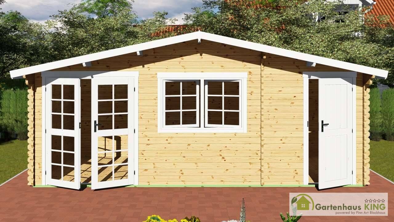 Gartenhaus Norwegen 60 – Blockhaus mit separatem Abstellraum