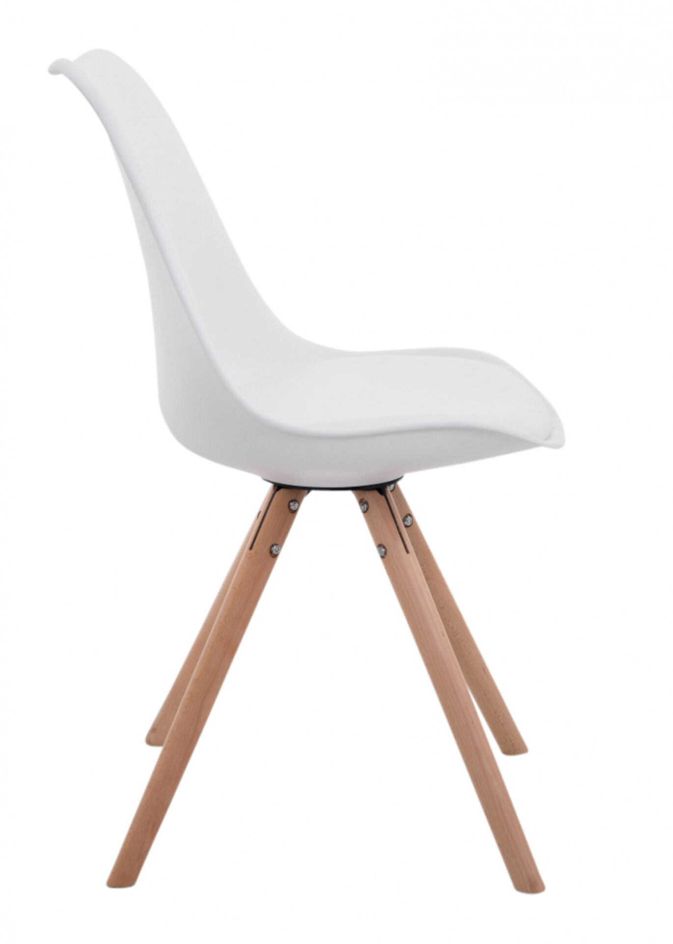 4er Set Stühle Toulouse Kunstleder Rund natura, weiß