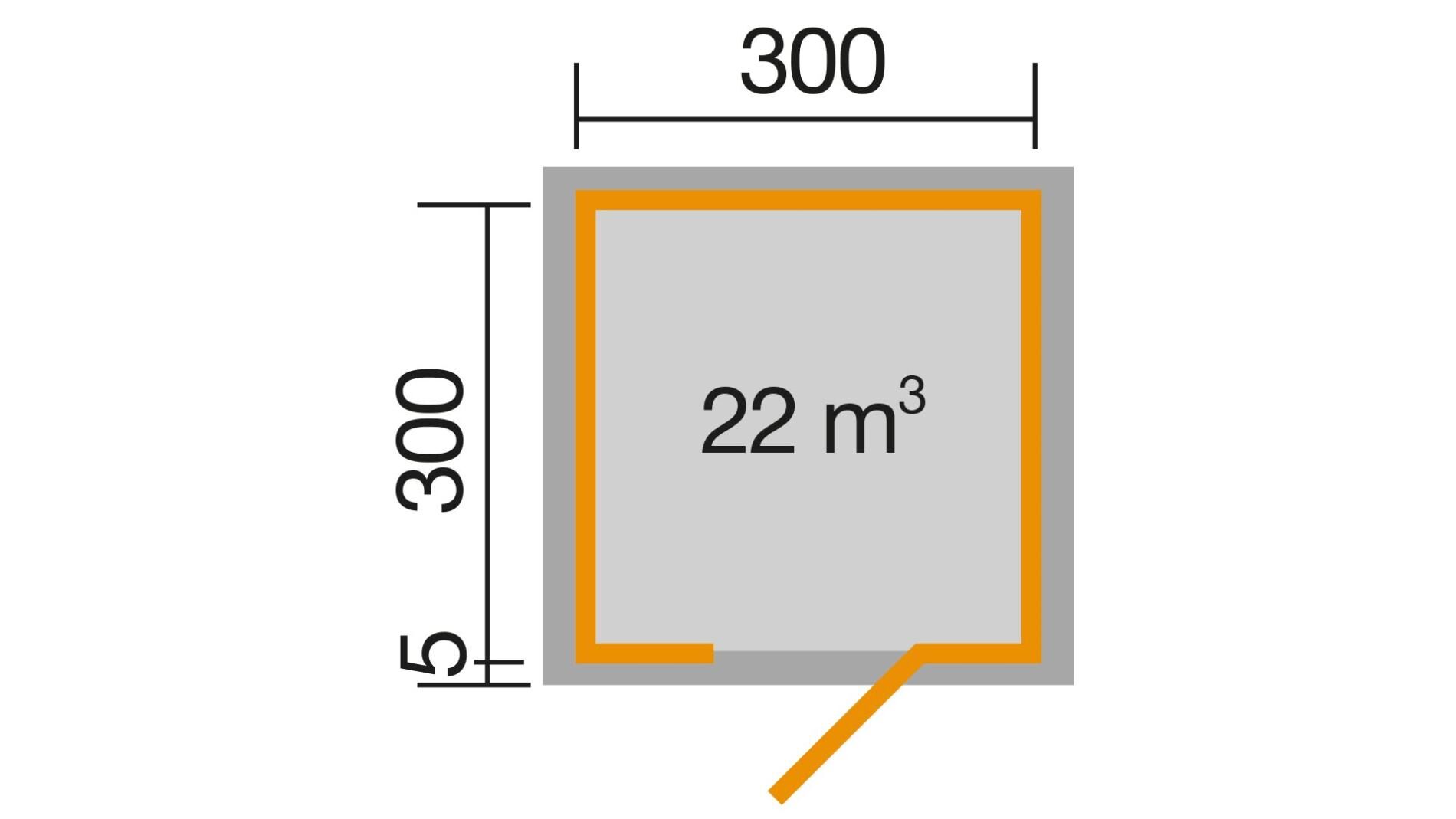 weka Design-Gartenhaus wekaLine 413 3,1x3,1m