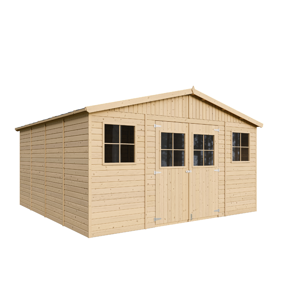 Gartenhaus Alwin M330 – Holz Gerätehaus 401 x 395 cm – 16 m2