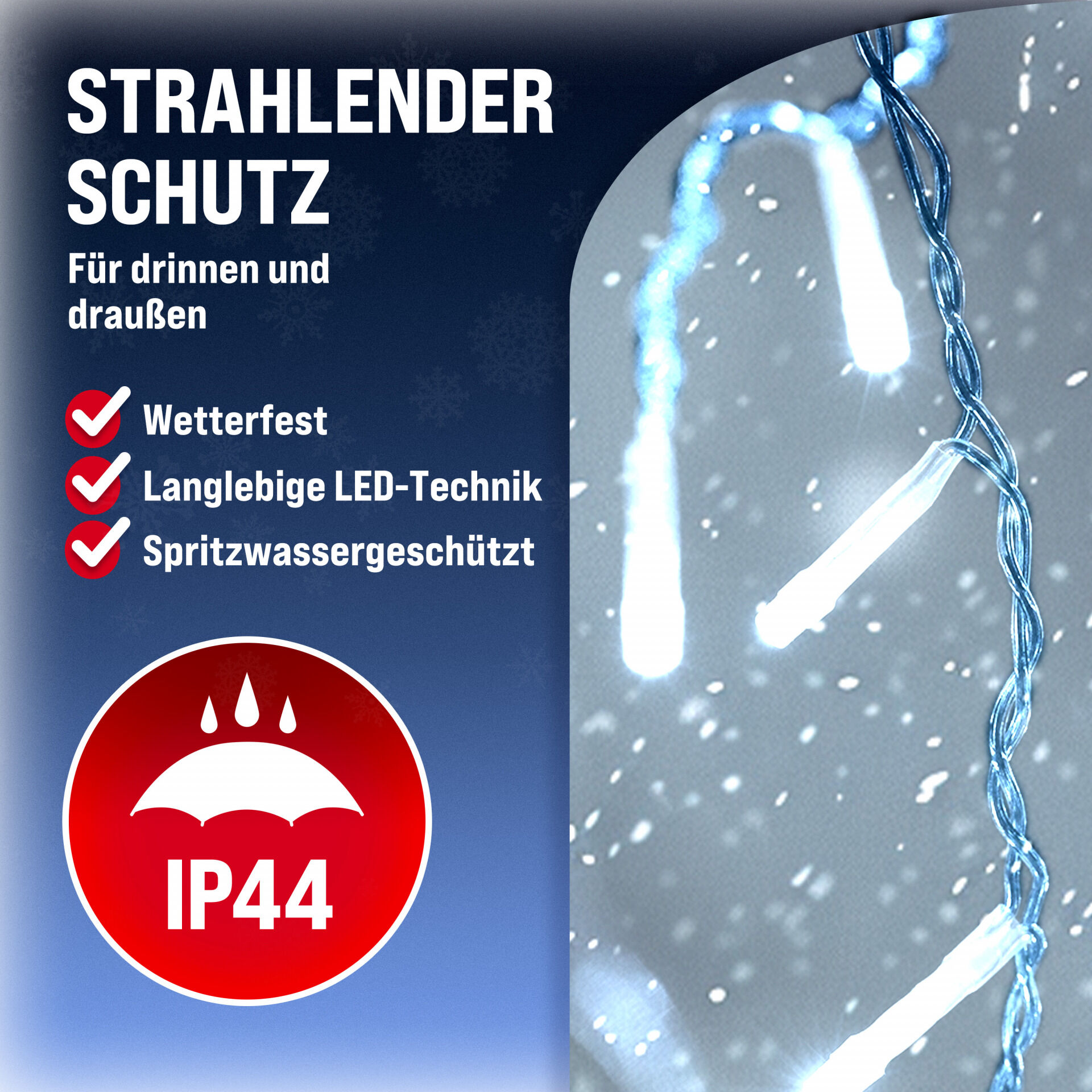 Lichterkette Weihnachten Kaltweiß 60m Fernbedienung