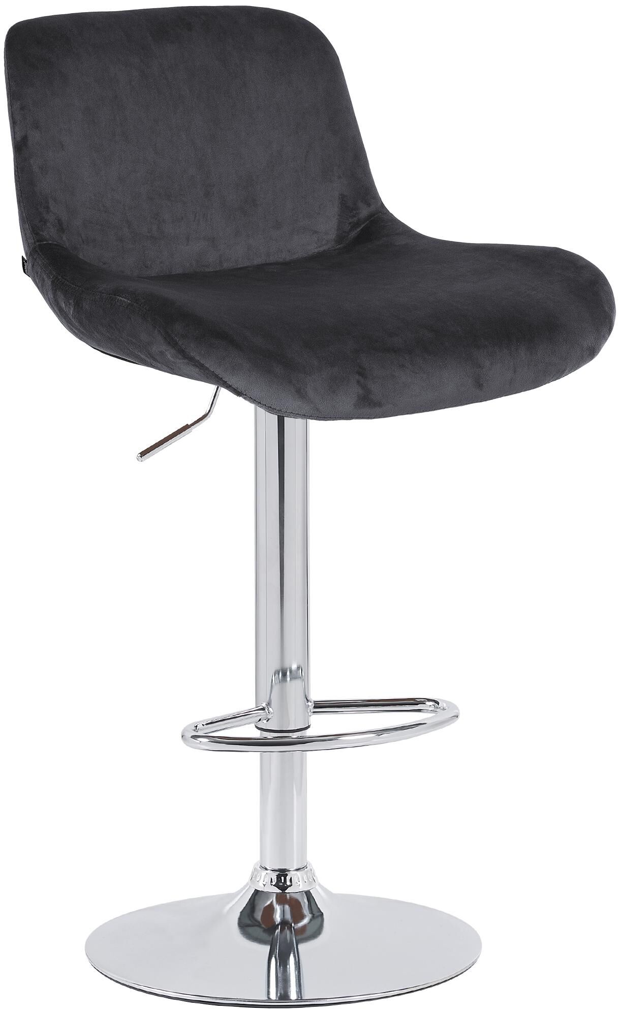 Barhocker Solon Chrom Samt, schwarz