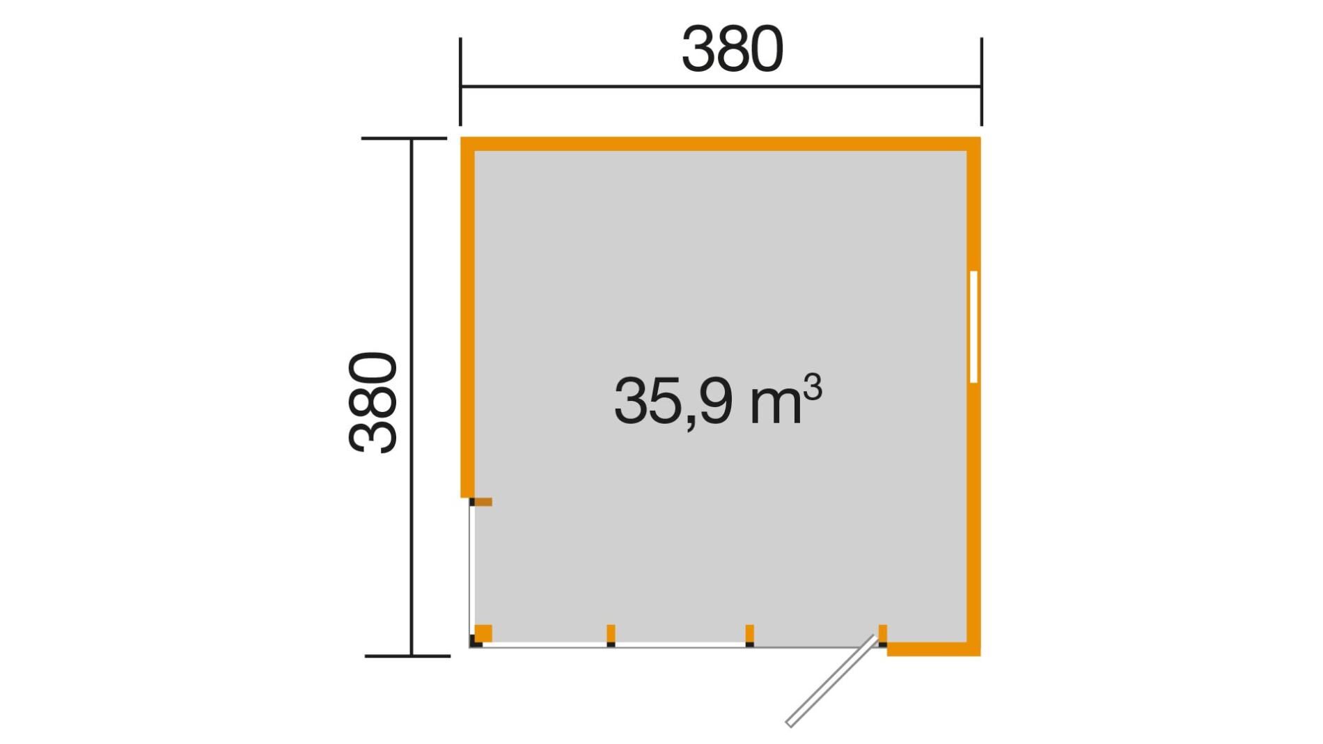 weka Design-Gartenhaus wekaLine 412 3,9x3,9m