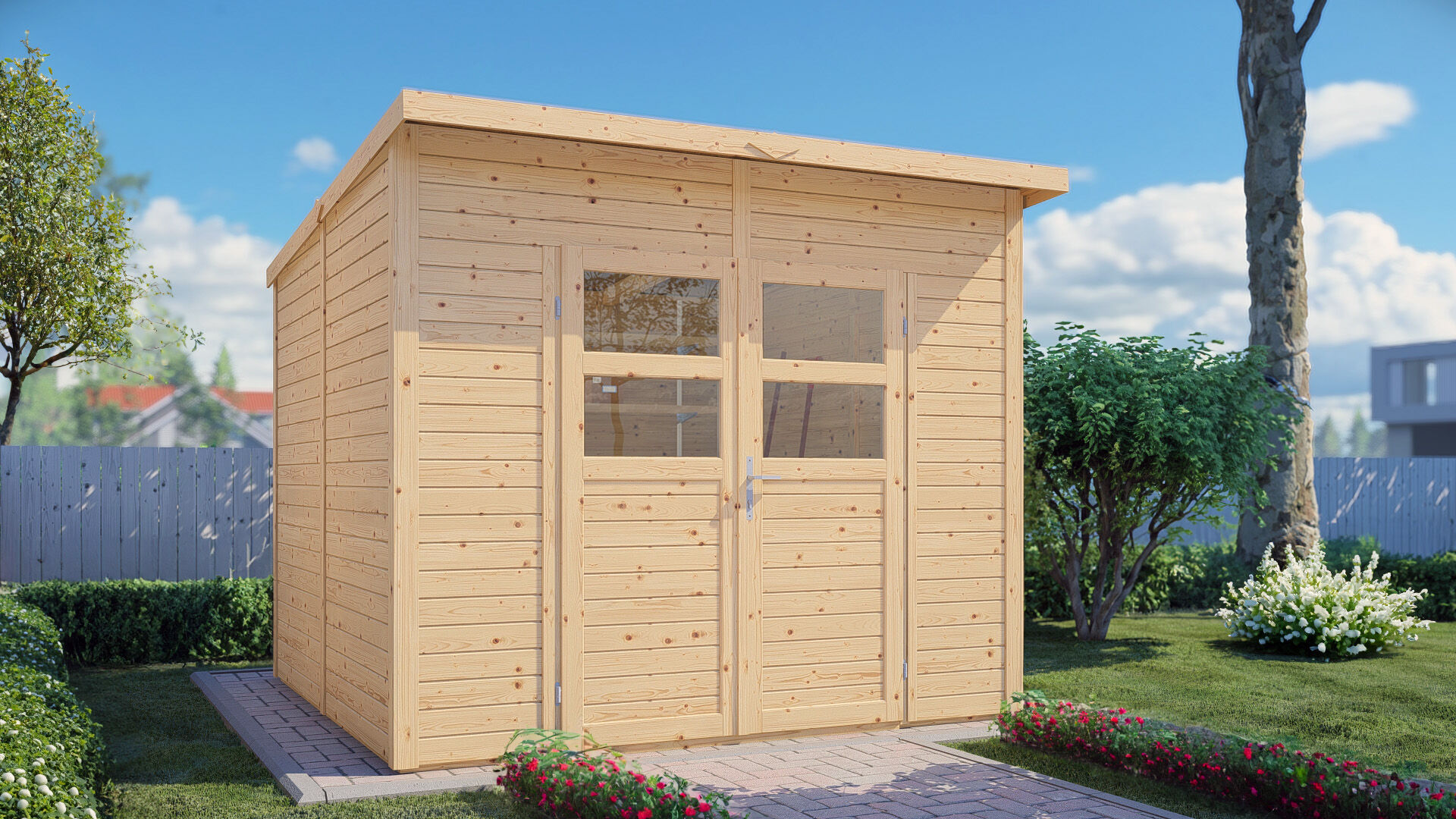 Gartenhaus Felix 3 naturbelassen 244 x 239 cm