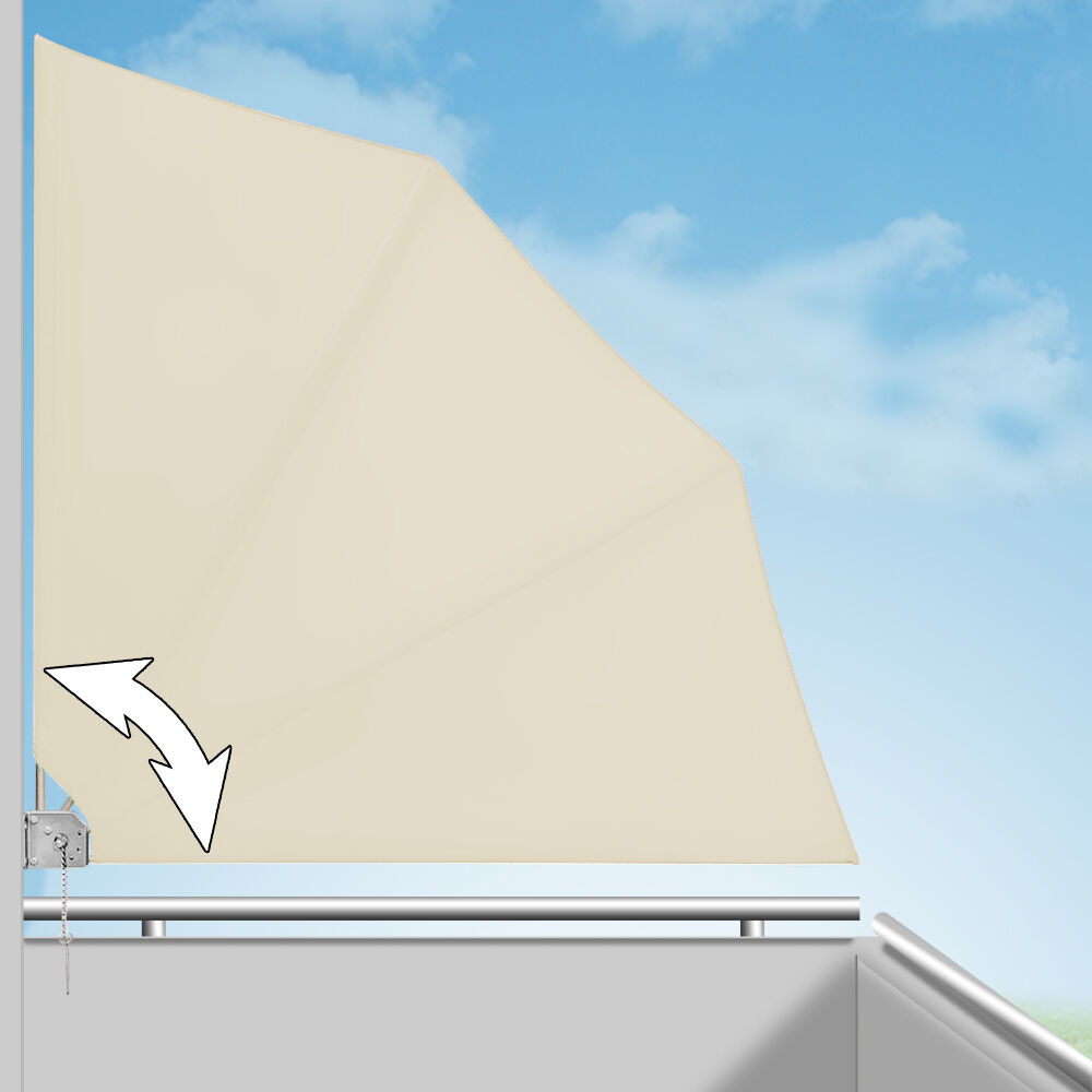 Balkonfächer Beige 140x140cm klappbar