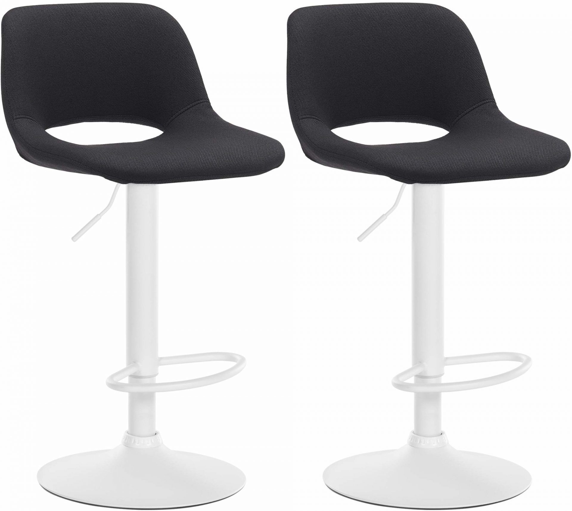 2er Set Barhocker Camden Stoff weiß, schwarz