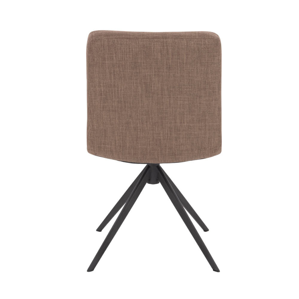 Esszimmerstuhl drehbar Webstoff NODA – 6er Set Grau / Braun