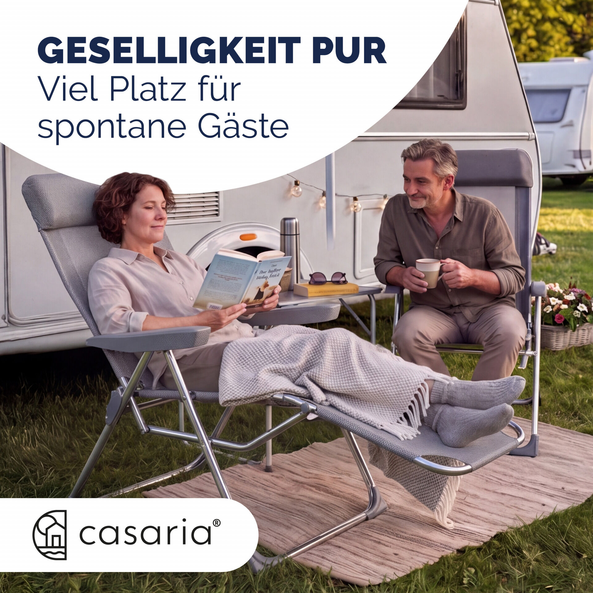 Gartenstuhl Hochlehner 2er-Set Anthrazit Alu