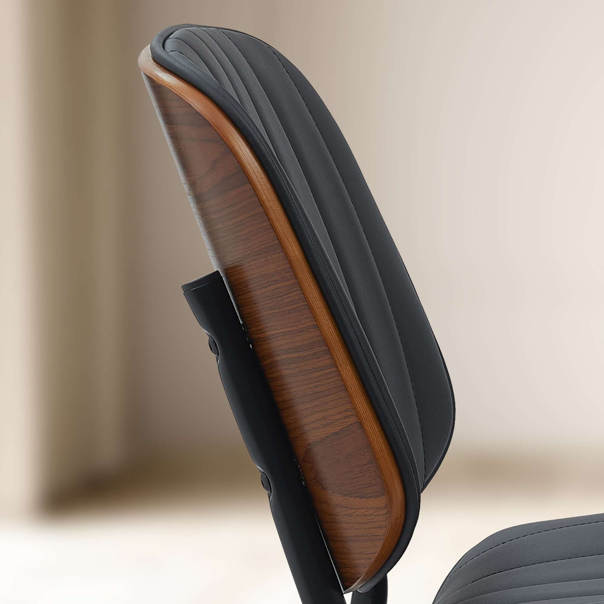 Besucherstuhl Tiffin Kunstleder, walnuss/schwarz