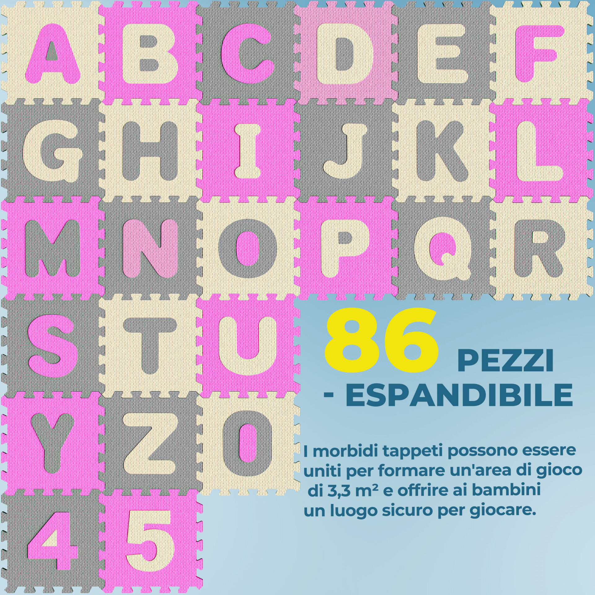 Puzzlematte 86-tlg Pink