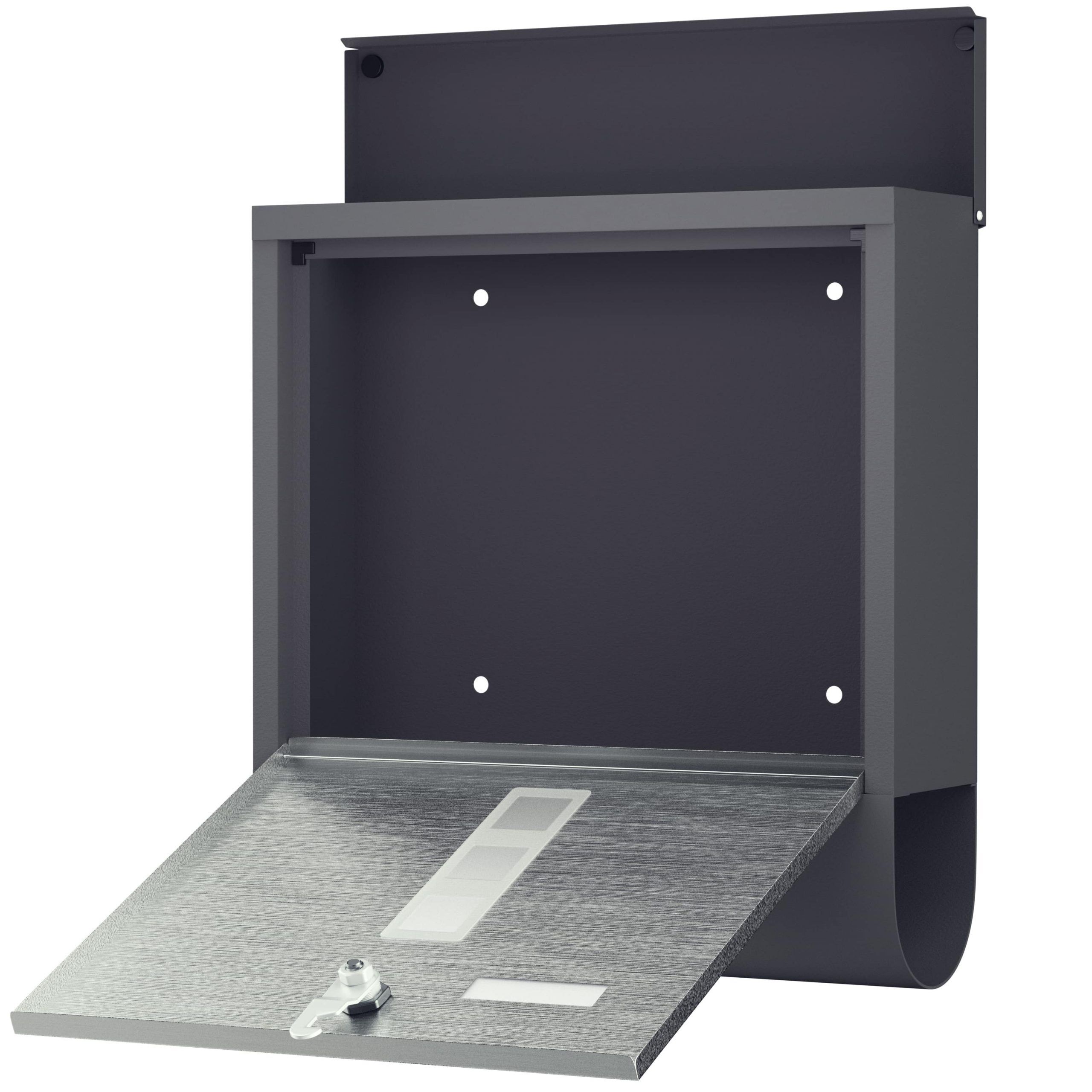 Briefkasten Schwarz/Silber Stahl 30,5x10x33,5cm