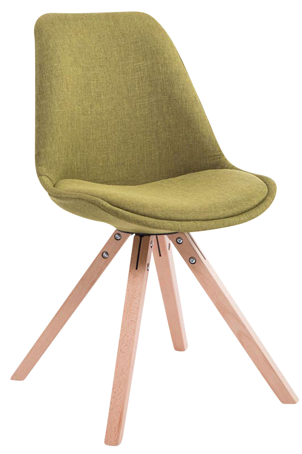 4er Set Besucherstuhl Toulouse Stoff Square Natura, grün