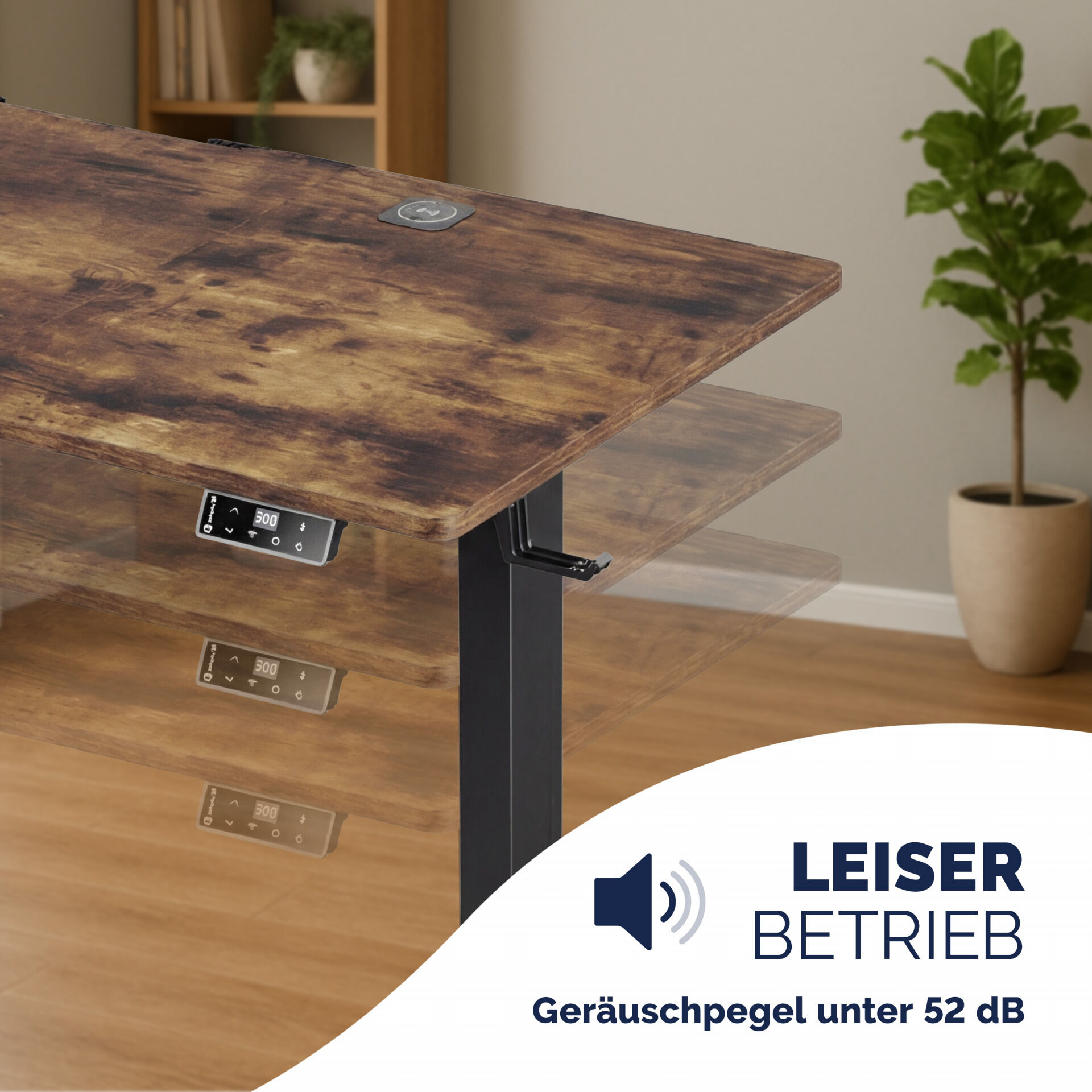 Höhenverstellbarer Schreibtisch Braun 120x60x72-117cm