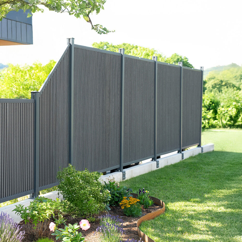 WPC Sichtschutzzaun CALLADO PREMIUM 2 x Element + 3 x Pfosten - Höhe: 185 cm