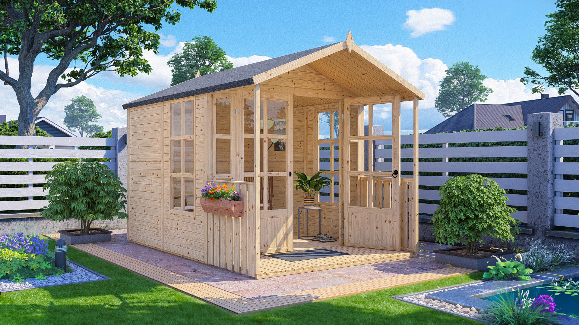 Gartenhaus ARLEY naturbelassen 202 x 294 cm