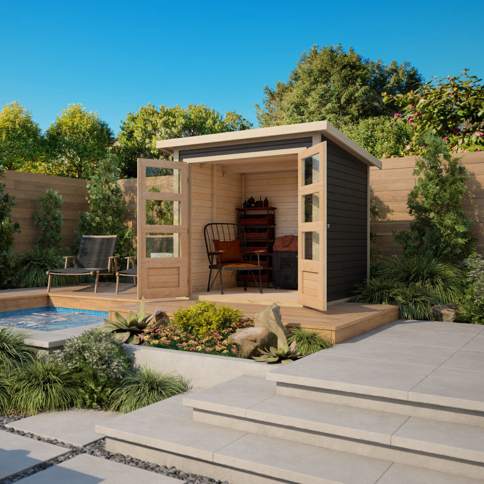 Pultdach Gartenhaus Stockach 2 terragrau