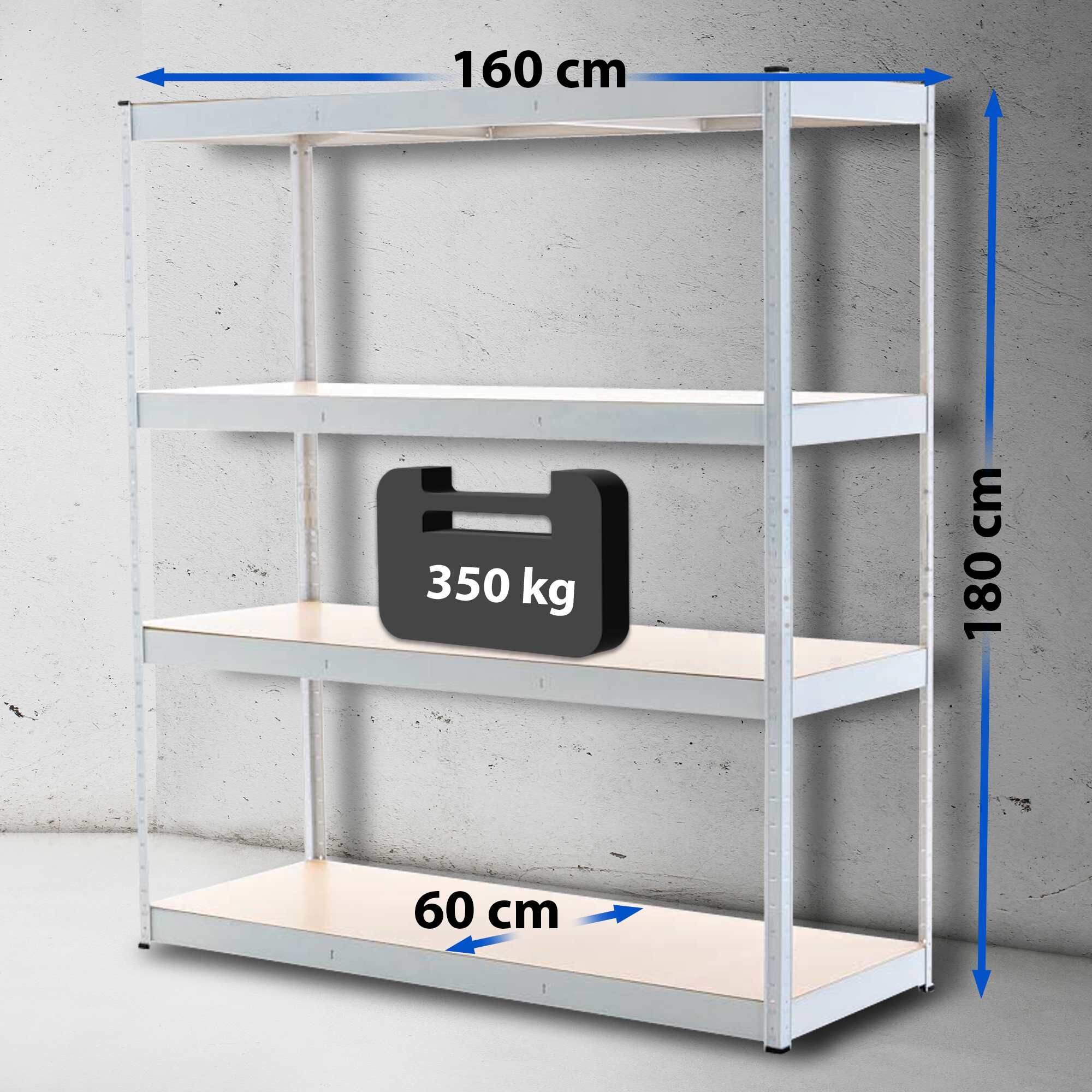 Lagerregal 160x60x180 cm, weiß
