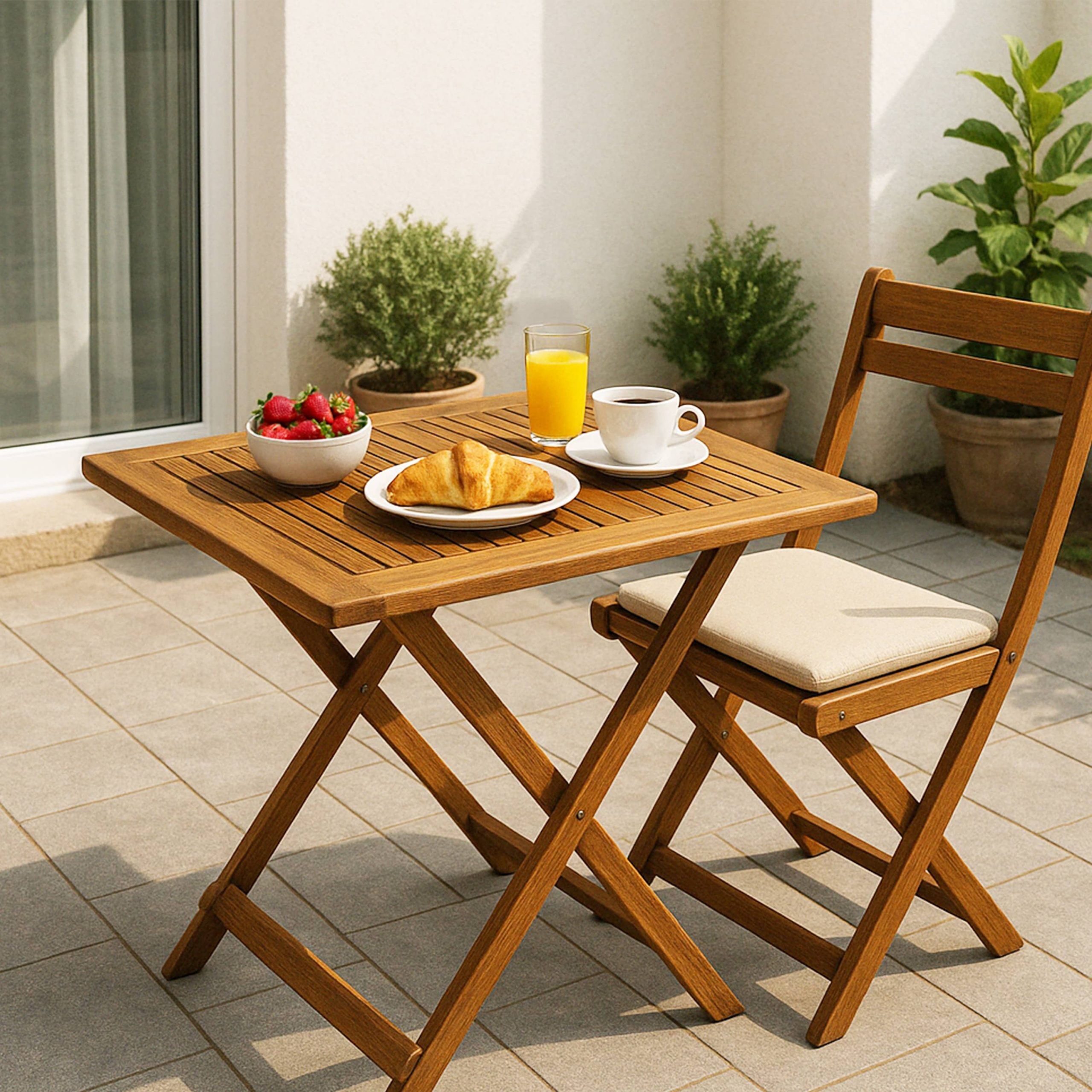Gartentisch Akazienholz 70x70x73cm klappbar