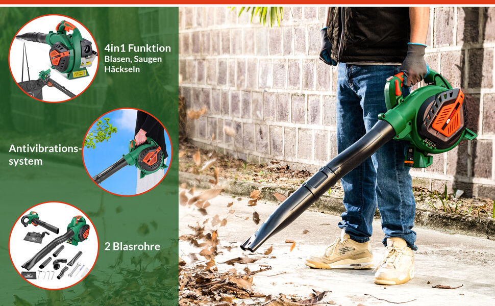 Benzin-Laubsauger 3in1 mit 45L Auffangsack