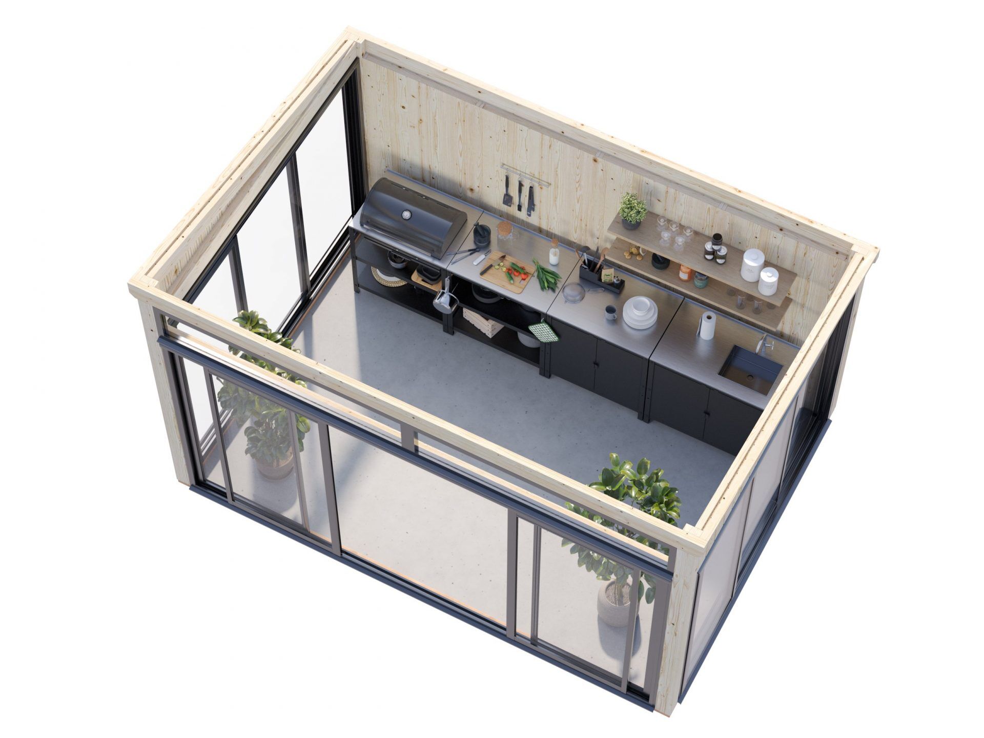 Palmako Modernes Gartenhaus Saga 11,6 m² Slide