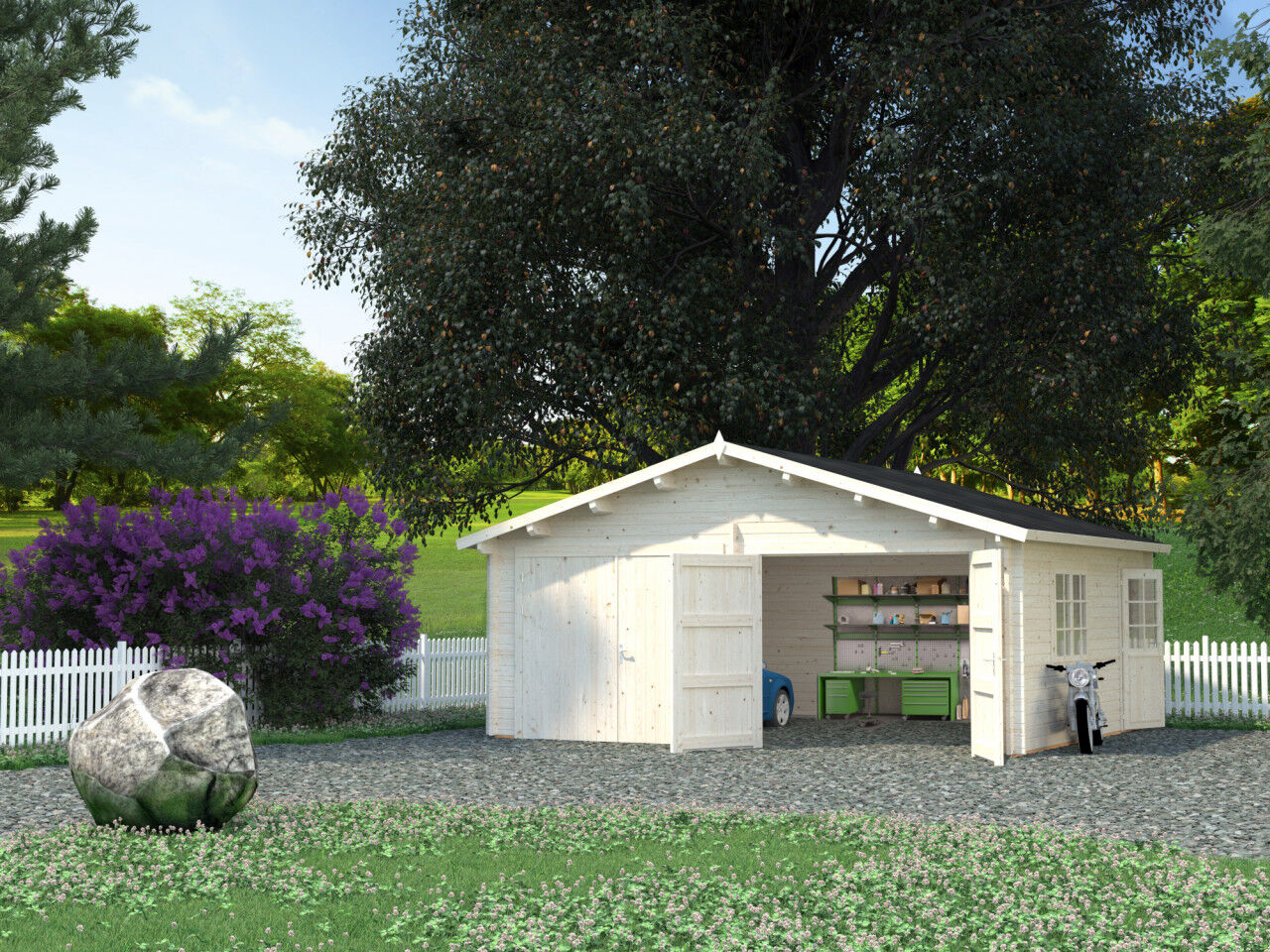 Palmako Holzgarage Roger 28,4 m² mit Holztor