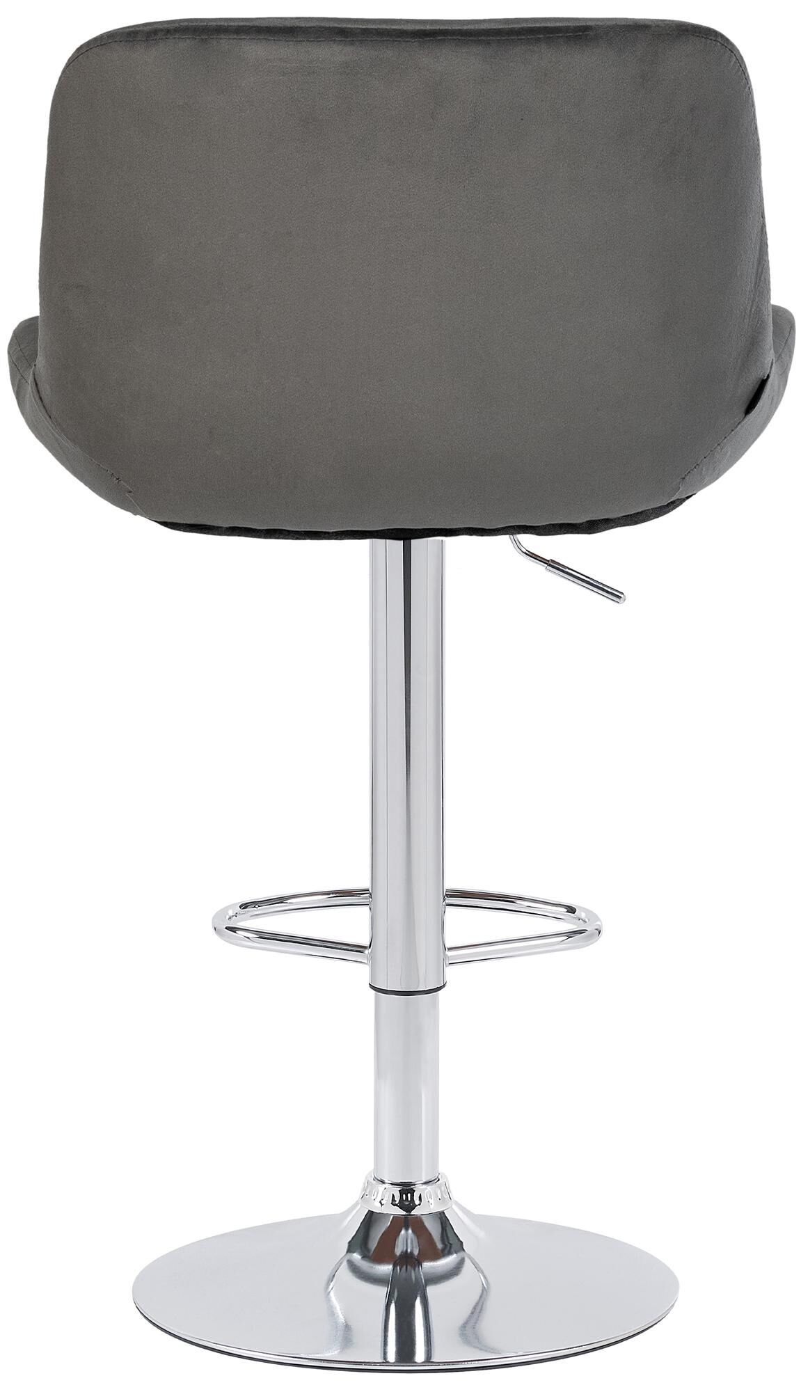 Barhocker Solon Chrom Samt, dunkelgrau