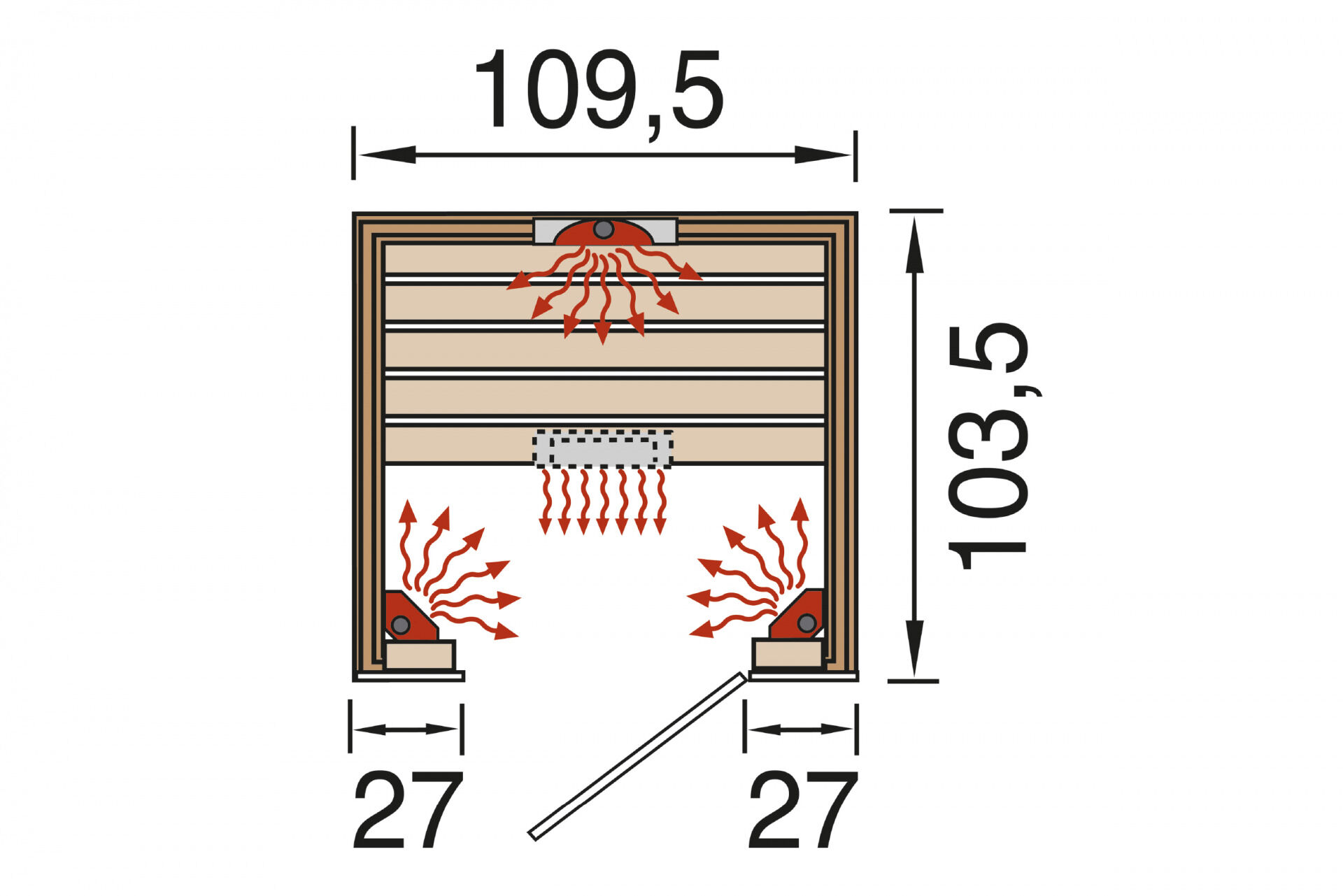 weka Infrarotkabine HAMINA 1 mit Glasfront