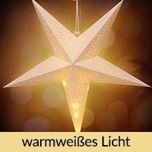 Papierstern LED Creme Ø60cm Punkte 5 Arme
