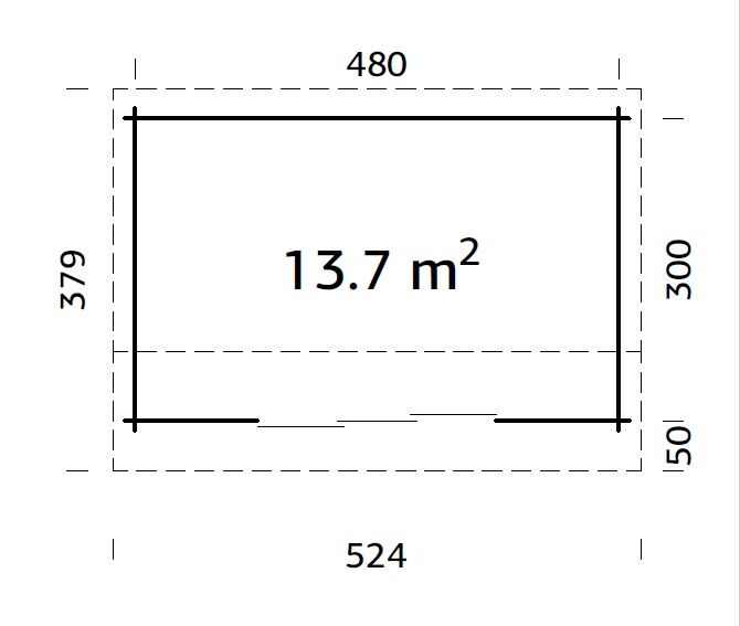 Palmako Gartenhaus Ines 13,7 m² mit Schiebetür Plus