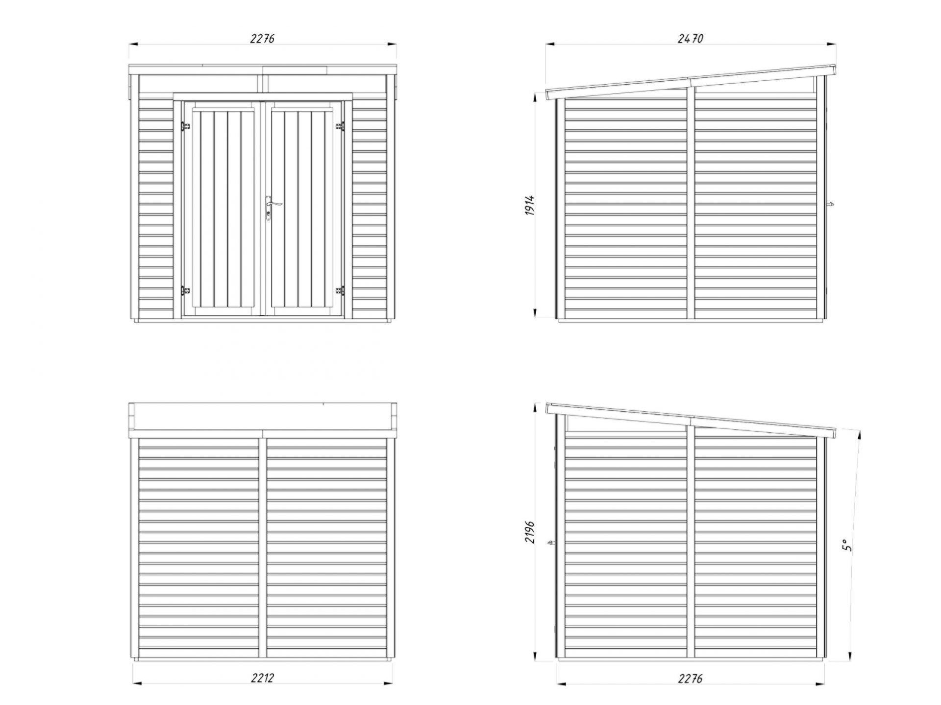 Palmako Pultdach Gerätehaus Elias 4,9 m²