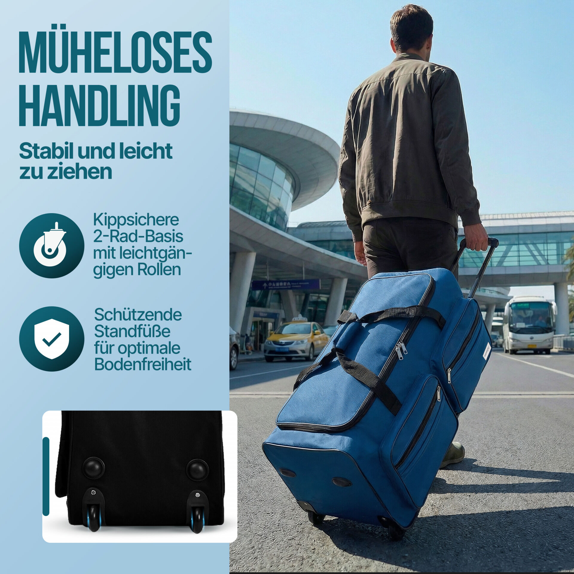 Rollenreisetasche Blau 85L