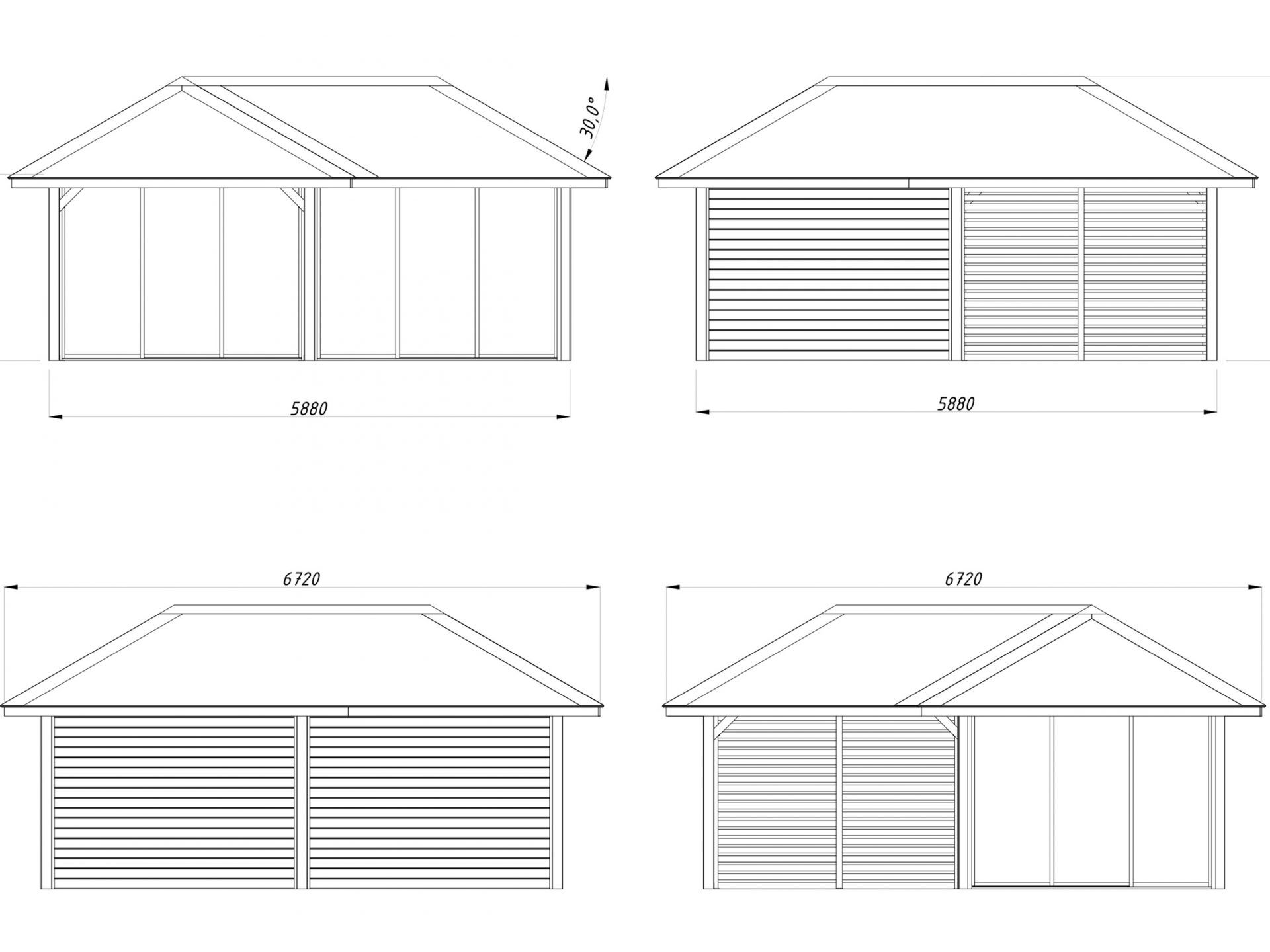 Palmako Pavillon Bianca 24,9 m² Set 514 Slide Plus