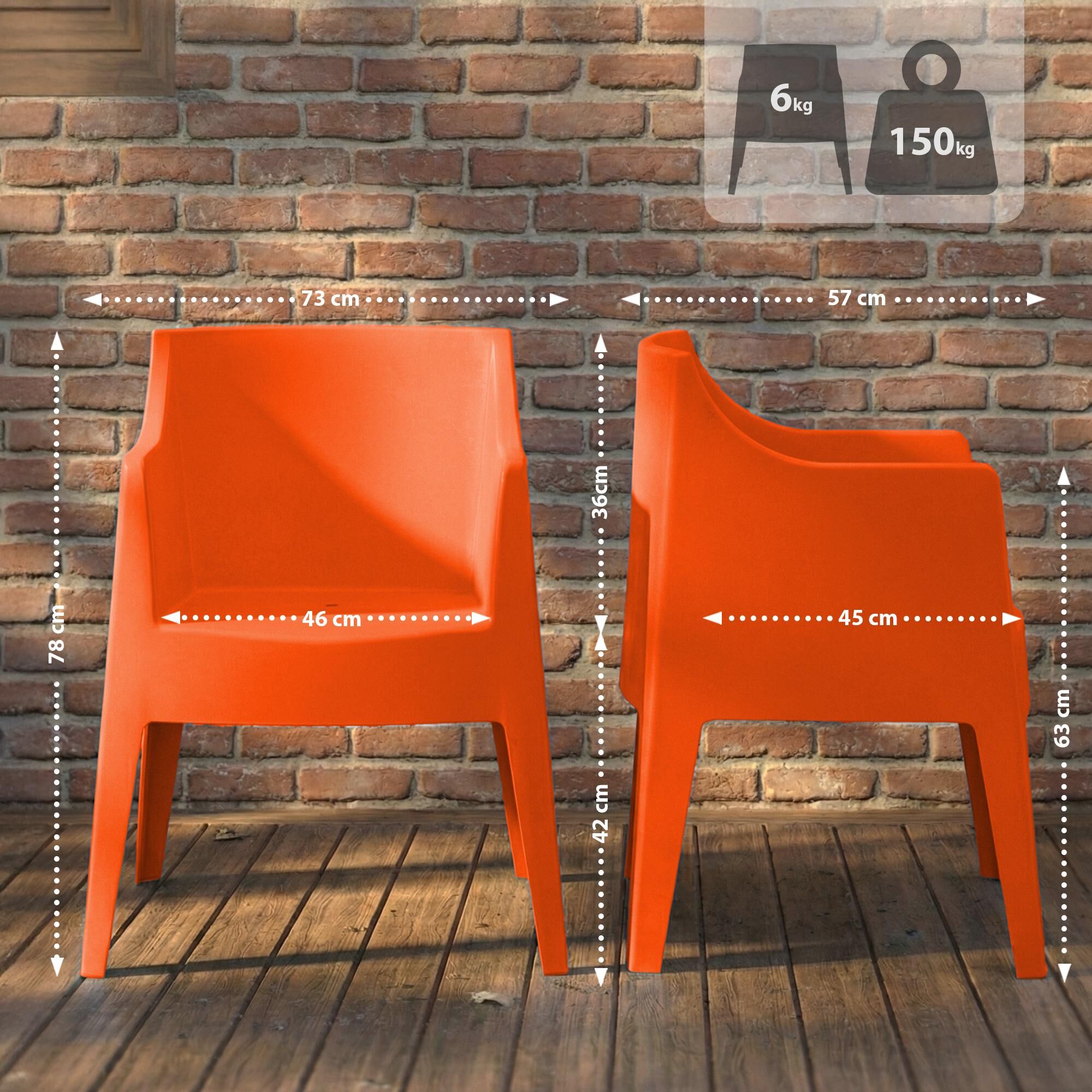 4er Set Stühle Bartal, orange