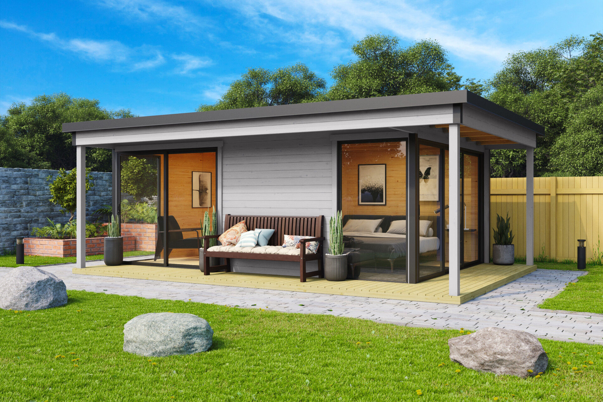 Lasita Maja Gartenhaus Domeo 3 Loggia