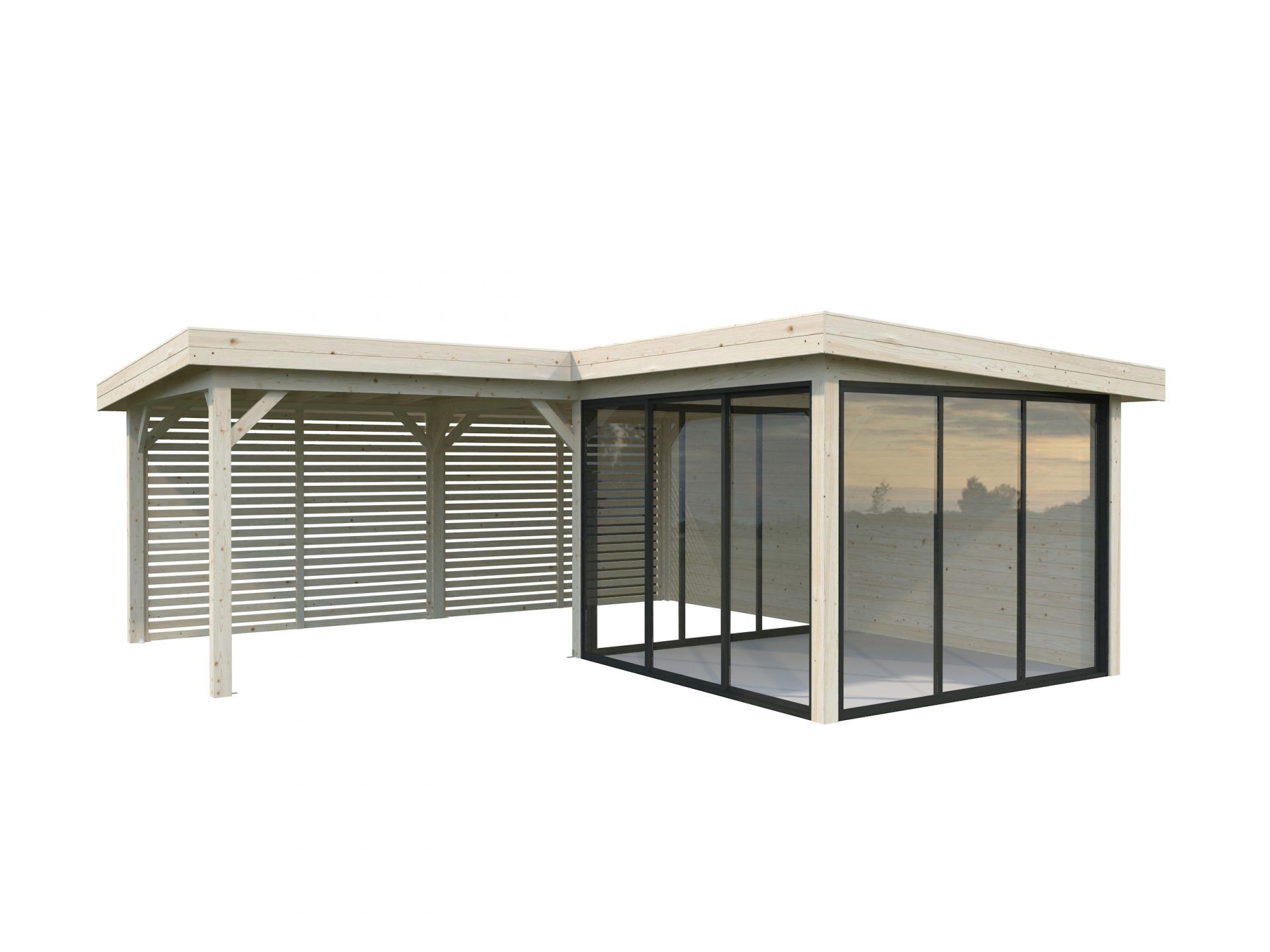 Palmako modernes Gartenhaus Lenna 24,9 m2 Set 411 Slide