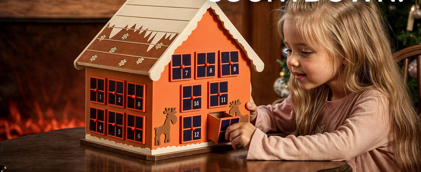 Adventskalender Winterhäuschen MDF